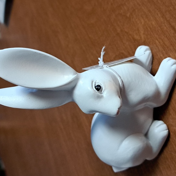 White Ceramic Rabbit Figurines - Picture 3 of 5